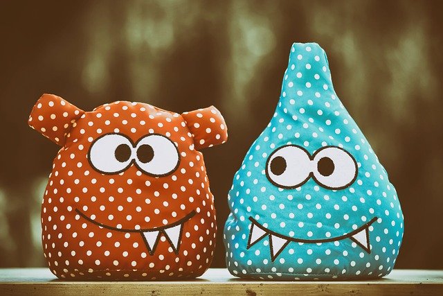 Crazy looking monster cushions