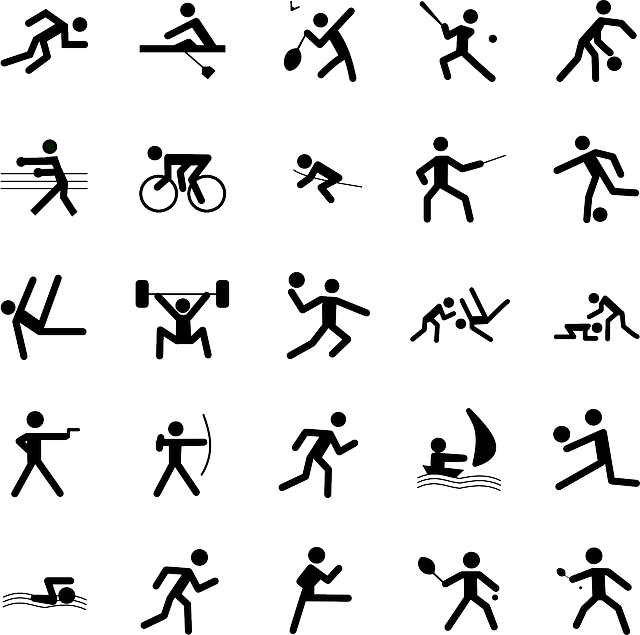 Stickmen performing common Olympic events