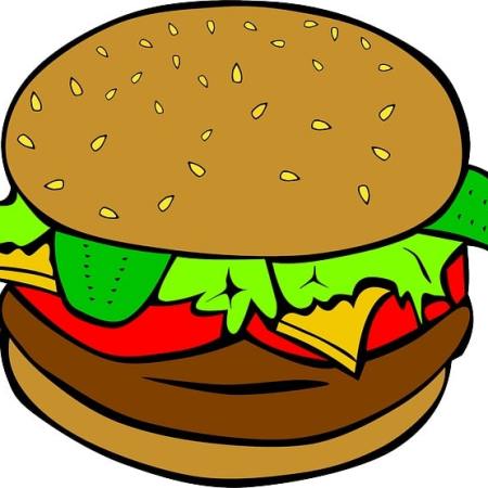 A cartoon hamburger