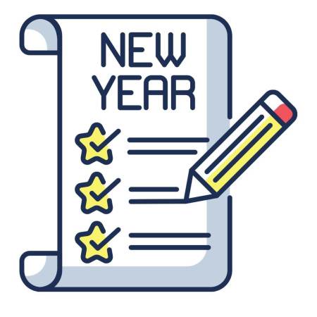 A list of New Year's resolutions