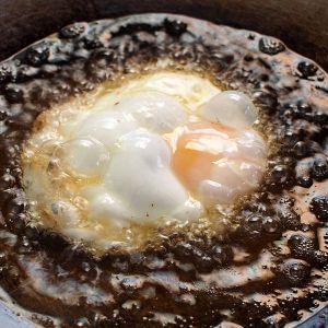 Yep, that's an egg burning to death.