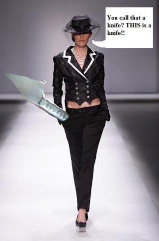 Your standard, knife wielding lunatic model.