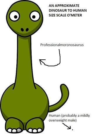 The gargantuan nature of the Professionalmoronosaurus took our breath away!