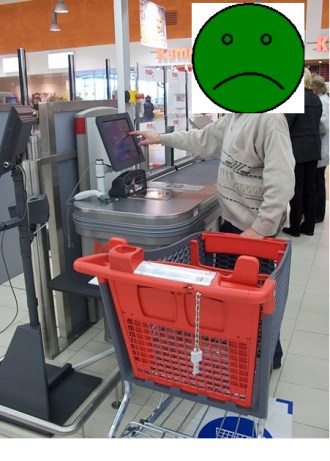 As you can see, this unhappy chappy is most displeased with his Self-Service Checkout shopping experience!