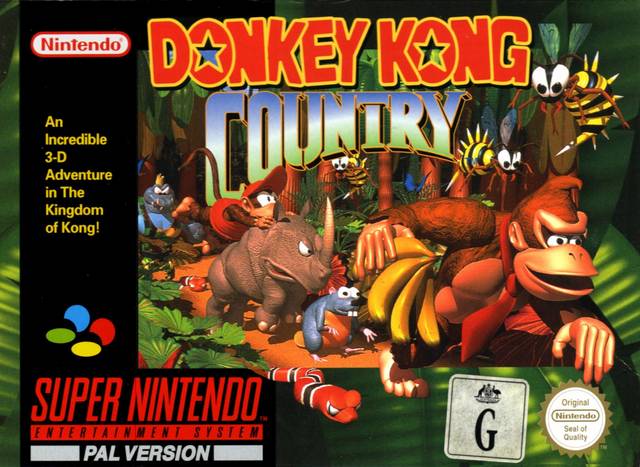 Donkey Kong Country box for the Super Nintendo