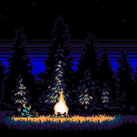 Shovel Knight campfire
