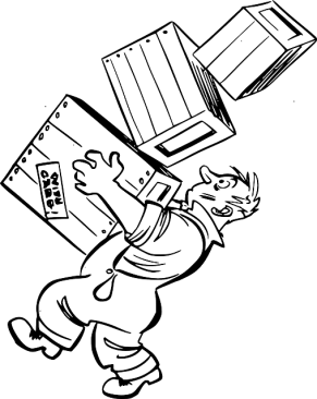 Manual labour often leads to moments such as this - boxes of stuff landing on you. Don't forget to sue!