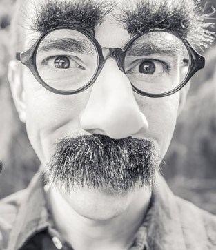 Eyebrow man with moustache. 