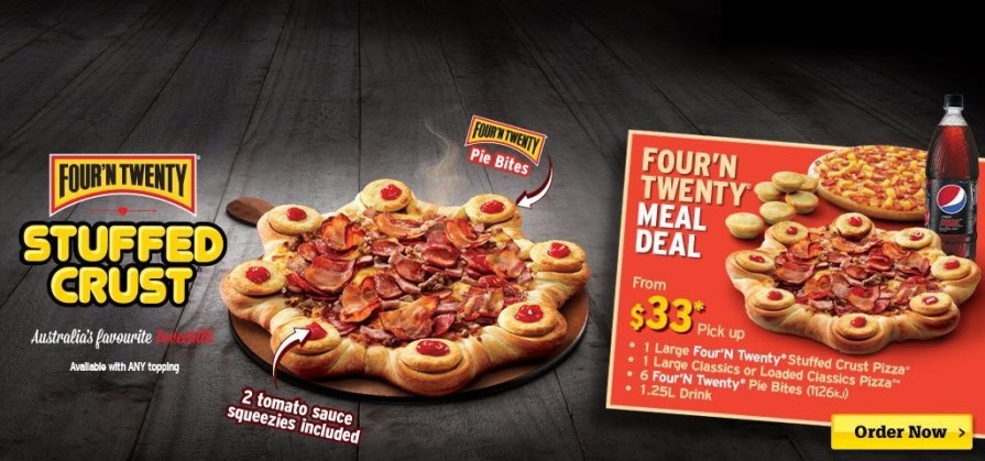The Four'N Twenty stuffed crust pie pizza