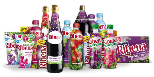 An assortment of Ribena drinks