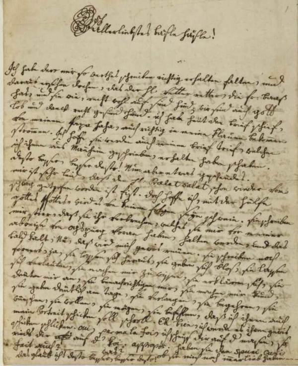 A letter written by Wolfgang Amadeus Mozart