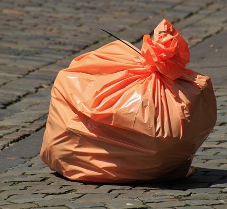 Baguettes food and a plastic bin bag