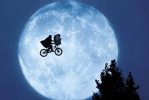 E.T. and Elliot with the Moon