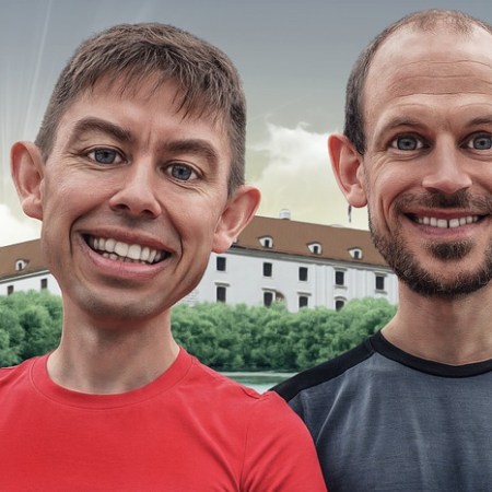 Men with slightly off looking heads