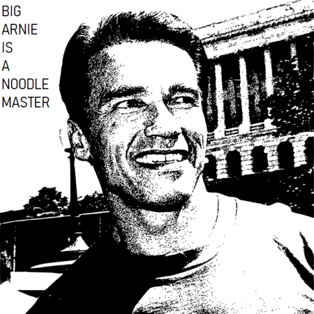 Arnold Schwarzenegger smiling happily