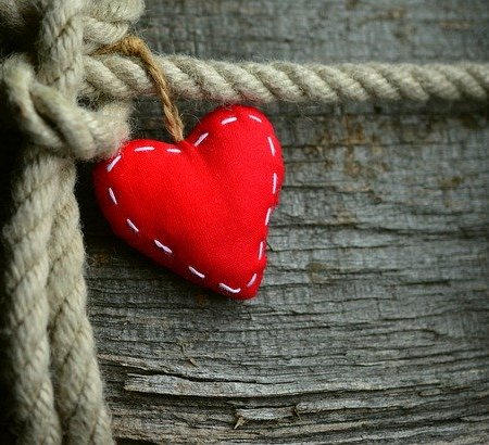 A love heart tied to some rope