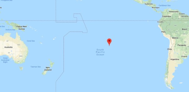 Pitcairn Island on a map
