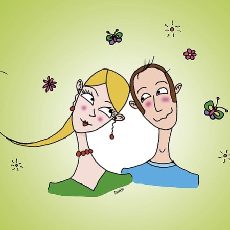 A man and a woman in love