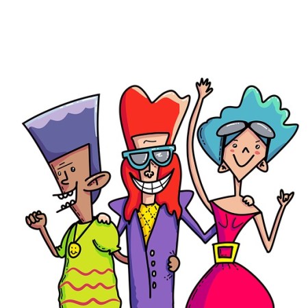 People dancing to 1980s hit singles