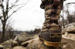 A man foot in a hiking boot