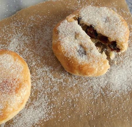 Chorley Cakes powered with sugar