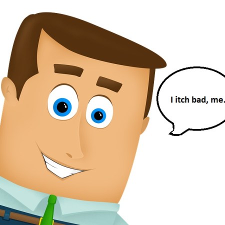 A man saying he itches a lot
