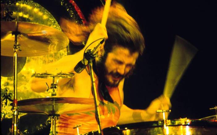 John Bonham playing the drums for Led Zeppelin