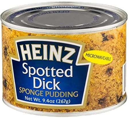 Heinz spotted dick sponge pudding in a can