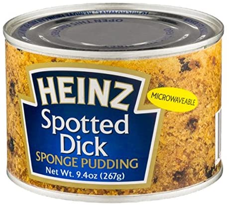 Heinz spotted dick sponge pudding in a can
