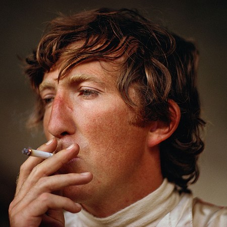 Jochen Rindt smoking before an F1 race.