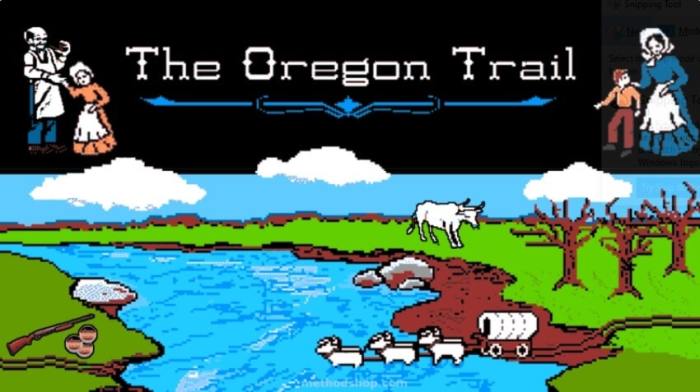 The Oregon Trail game from 1985.