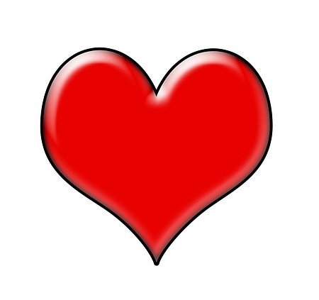 A love heart in cartoon red