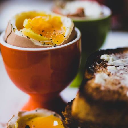 A boiled egg with soldiers.