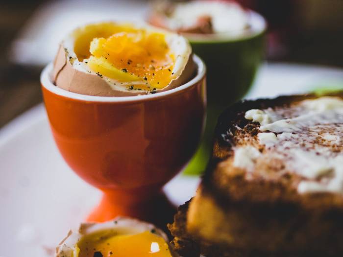 A boiled egg with soldiers.