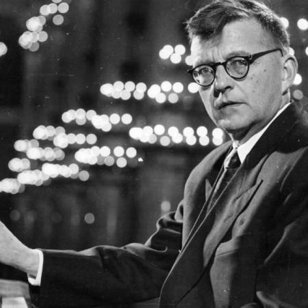 Dmitri Shostakovich at his piano.