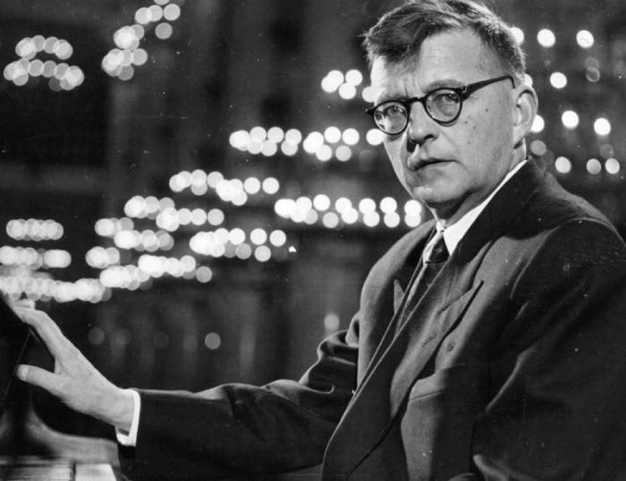 Dmitri Shostakovich at his piano.