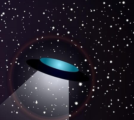 An alien spacecraft in space