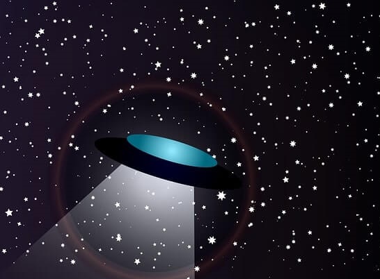 An alien spacecraft in space