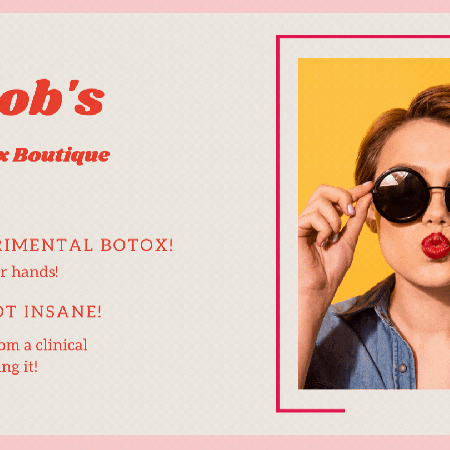 Dr. Bob's Barmy Botox Boutique advertisement
