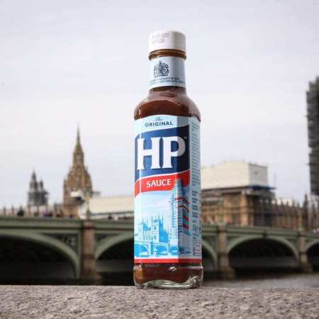 HP Sauce next to Big Ben in London