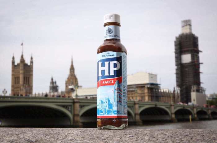 HP Sauce next to Big Ben in London