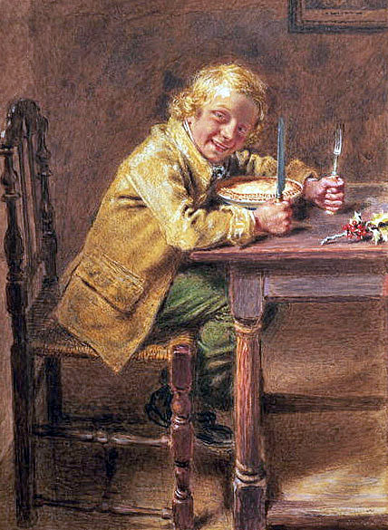 William Henry Hunt about to eat a mince pie