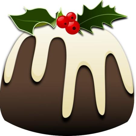A cartoon Christmas pudding