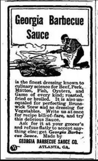 Historical Georgia barbecue sauce newspaper clipping