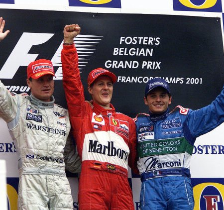 The podium at the Spa 2001 grand prix