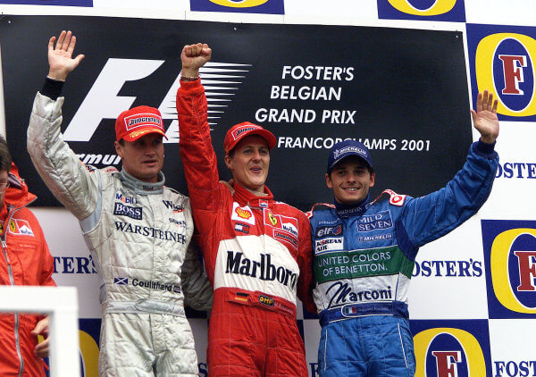 The podium at the Spa 2001 grand prix