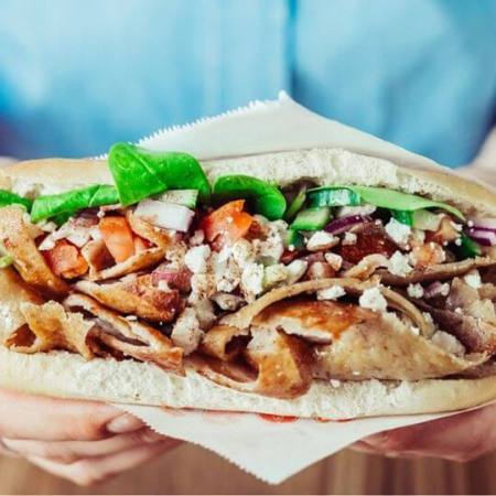 A doner kebab from Doner Haus in Manchester.