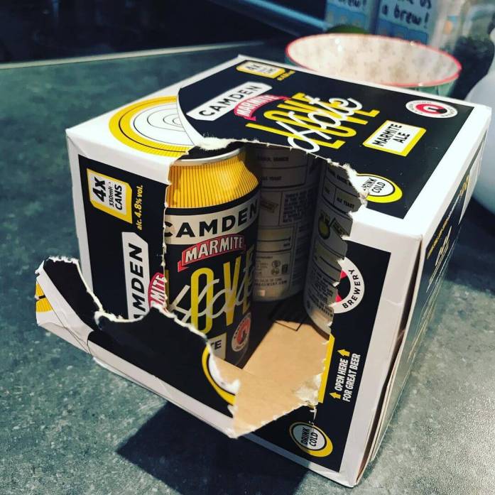 A pack of four Marmite ale