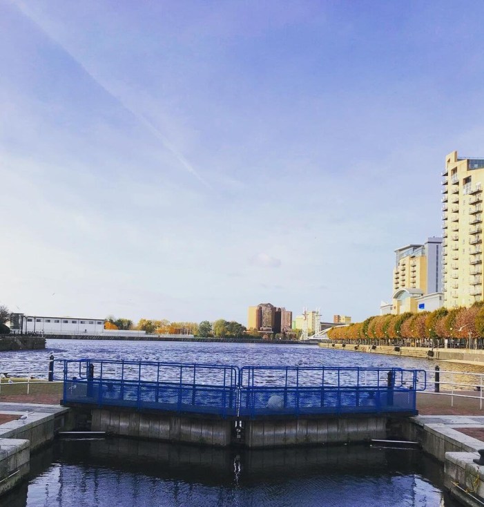 Salford Quays waterfront near the watersports