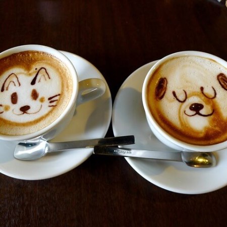 Two very cute examples of latte art